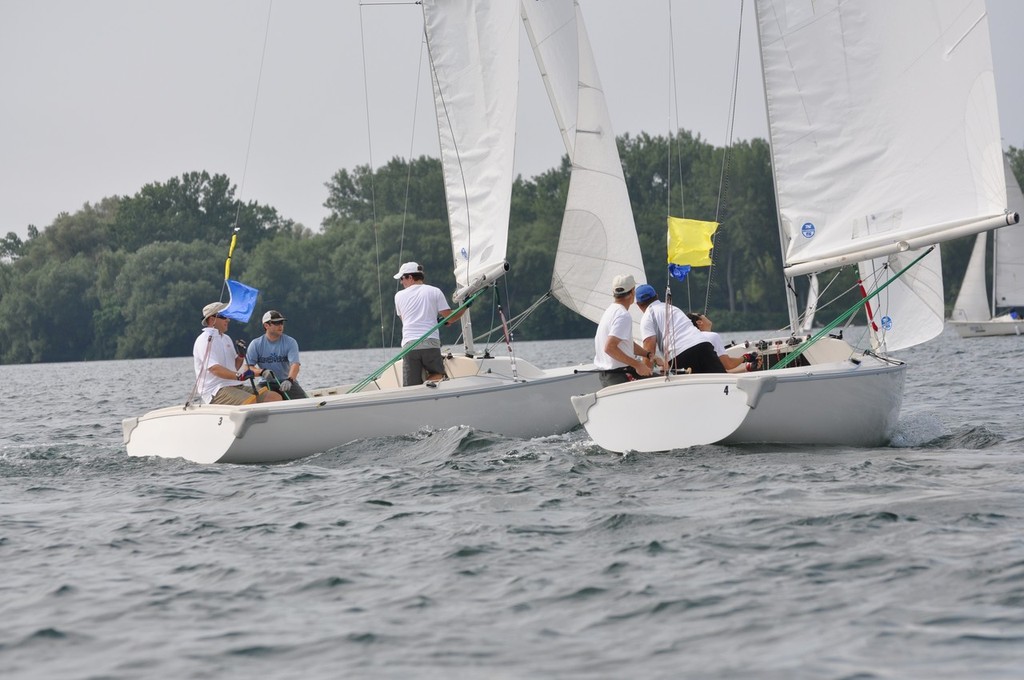 Peter Wickwire and Terry McLaughlin in a dial-up in the pre-start - York/Stolz Match Race © David Jarvis RCYC Match Racing